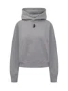 Jw Anderson Anchor Embroidered Hooded Sweatshirt In Grey Melange