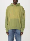 Jw Anderson Aged Logo Hoodie Featuring Drawstring Hood In Olive