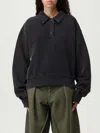 Jw Anderson J. W. Anderson Cropped Polo Sweatshirt With Classic Collar In Black
