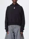 Jw Anderson Cropped Black Hoodie With Subtle Branding And Relaxed Fit In Black