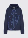 Jw Anderson J. W. Anderson Zip-up Hoodie With Contrasting Anchor Logo In Blue