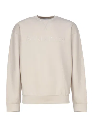 Jw Anderson Sweatshirt With Embroidery In Beige