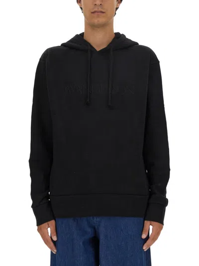 Jw Anderson Relaxed Fit Black Hooded Sweatshirt