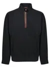 Jw Anderson Black Sweatshirt With Front Zip And Embroidered Logo On The Sleeve In Cotton Man In Black