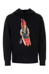 Jw Anderson Gnome Print Cotton Hoodie In Black