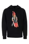 Jw Anderson Graphic Hooded Sweatshirt With Gnome Motif In Black