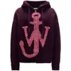 Jw Anderson Anchor-logo Zip Hoodie In Purple