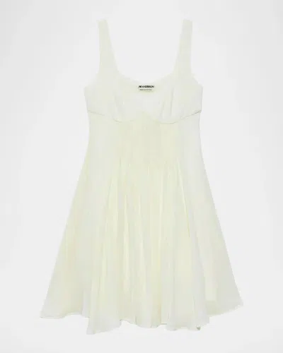 Jw Anderson Sweetheart-neckline Pleated Babydoll Dress In Neutral