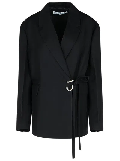 JW ANDERSON JW ANDERSON 'T' BLACK VISCOSE BLAZER
