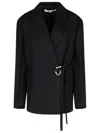 Jw Anderson Tailored Wrap Blazer In Black