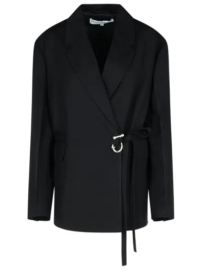 JW ANDERSON JW ANDERSON 'T' BLACK VISCOSE BLAZER WOMEN