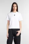 Jw Anderson Mens White Anchor-embroidery Crop Cotton-jersey T-shirt In White