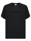 Jw Anderson Black Crewneck T-shirt With Logo Lettering Embroidery On The Front In Cotton Man
