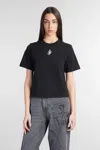 Jw Anderson Anchor Embroidered Cropped T-shirt In Black