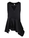 Jw Anderson J.w. Anderson Black Satin Top In Black
