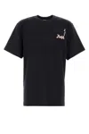 Jw Anderson Blue Crewneck T-shirt With Logo Detail On The Front And Maxi Slogan Print On The Rear In Blue