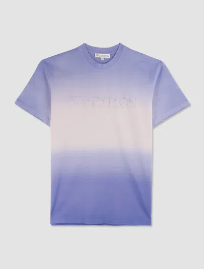 Jw Anderson T-shirt Gradient Con Logo Ricamato In Lavender