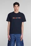 Jw Anderson Logo-embroidered Cotton T-shirt In Navy