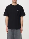 Jw Anderson Black Crewneck T-shirt With Anchor Embroidery On The Front In Cotton Man In Black