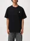 Jw Anderson Black Crewneck T-shirt With Anchor Embroidery On The Front In Black