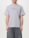 Jw Anderson Grey Crewneck T-shirt With Logo Embroidery On The Front In Grey