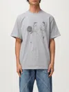 Jw Anderson Mens Mid Grey Melange Cafe Scene Crewneck Cotton-jersey T-shirt In Gray