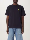 Jw Anderson Blue Crewneck T-shirt With Logo Embroidery On The Front In Blue