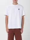 Jw Anderson Men White Crewneck T-shirt With Logo Embroidery On The Front In Cotton Man