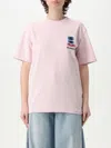 Jw Anderson T-shirt Embroidered Window Graphic Print In Pink