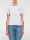 Jw Anderson White Embroidered Logo Printed T-shirt In White