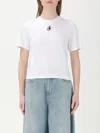 Jw Anderson Mens White Anchor-embroidery Crop Cotton-jersey T-shirt In White