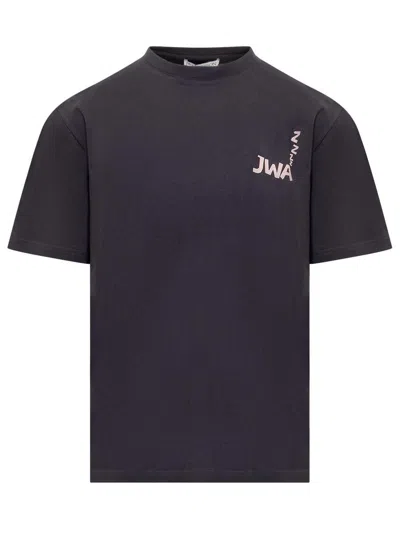 Jw Anderson T-shirt Print On The Back In Black