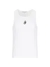 Jw Anderson White Sleeveless Top With Logo Embroidery On The Front In White
