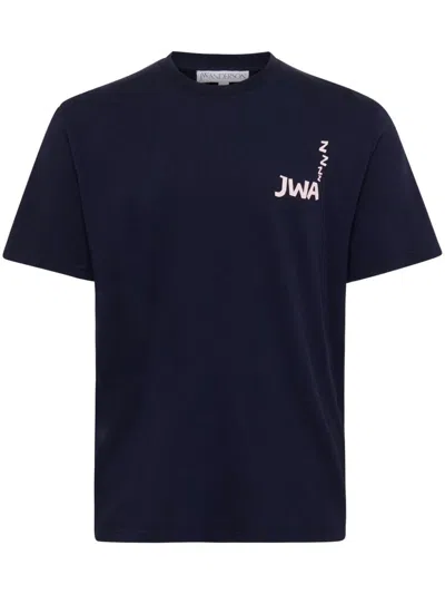 Jw Anderson T-shirt With Embroidery In Blue