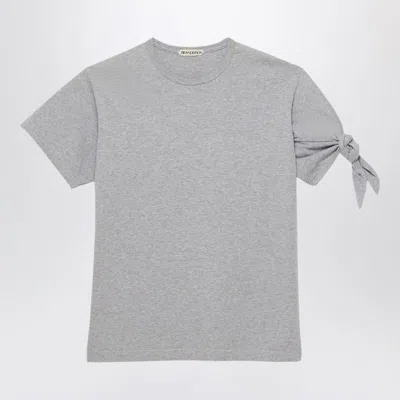 Jw Anderson Mens Knotted Sleeve T-shirt In Mid Grey Melange In Grey