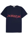 Jw Anderson Logo Crew Neck Graphic Print T Shirt In Blue