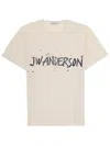 Jw Anderson Mens Ecru Circular Brand-print Cotton T-shirt In Neutral