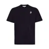 Jw Anderson Black Crewneck T-shirt With Anchor Embroidery On The Front In Cotton Man In Black