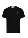 Jw Anderson Black Crewneck T-shirt With Anchor Embroidery On The Front In Cotton Man