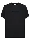 Jw Anderson Men Black Crewneck T-shirt With Logo Lettering Embroidery On The Front In Cotton Man In Black