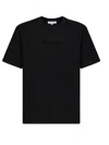 Jw Anderson Black Crewneck T-shirt With Logo Lettering Embroidery On The Front In Cotton Man In Black