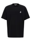Jw Anderson Black Crewneck T-shirt With Anchor Embroidery On The Front In Cotton Man In Black