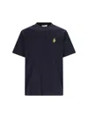 Jw Anderson Blue Crewneck T-shirt With Logo Embroidery On The Front In Blue