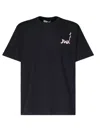 Jw Anderson Blue Crewneck T-shirt With Logo Detail On The Front And Maxi Slogan Print On The Rear In Blue