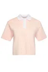 Jw Anderson Cropped Knitted Polo Top In Rosa