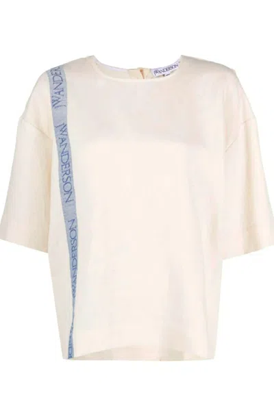 Jw Anderson T-shirts And Polos White In Bianco Chiari E Naturali
