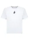 Jw Anderson Anchor Embroidery Panelled Cropped Tshirt In White
