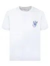 Jw Anderson White Embroidered Logo Printed T-shirt In White