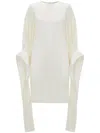 Jw Anderson Tab-trim Satin Minidress In White
