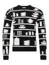 Jw Anderson Tableware-pattern Crew-neck Sweater In Black